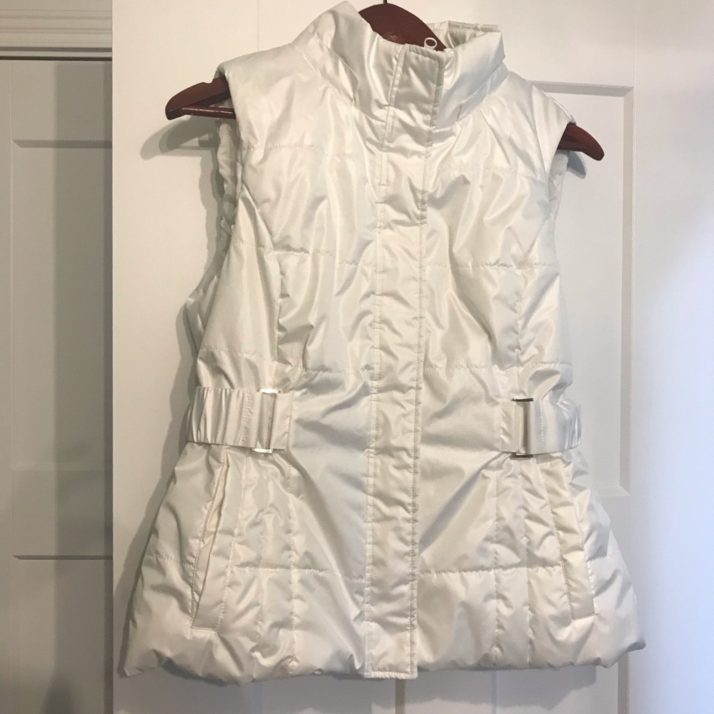 White puffer vest